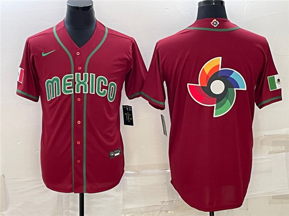 Men's Mexico Baseball 2023 Red World Baseball Big Logo Classic Stitched Jersey